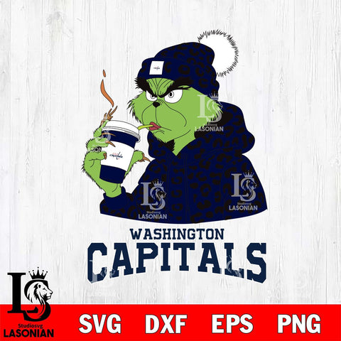 Washington Capitals Grinch Leopard Christmas Cut Files, Cricut,Christmas Svg Dxf Eps Png file , Digital Download