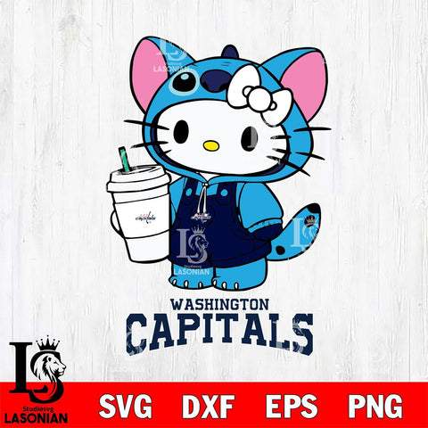 Washington Capitals Hello Kitty Stitch Svg Eps Dxf Png File, NHL svg, Digital Download, Instant Download