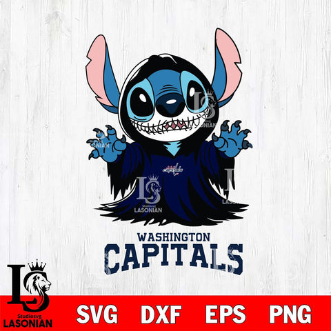 Washington Capitals Stitch Ghost Svg Eps Dxf Png File, NHL svg, Digital Download, Instant Download