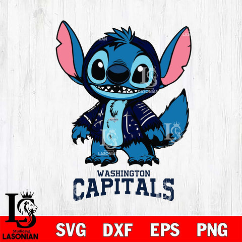 Washington Capitals Stitch Halloween Svg Eps Dxf Png File, NHL svg, Digital Download, Instant Download