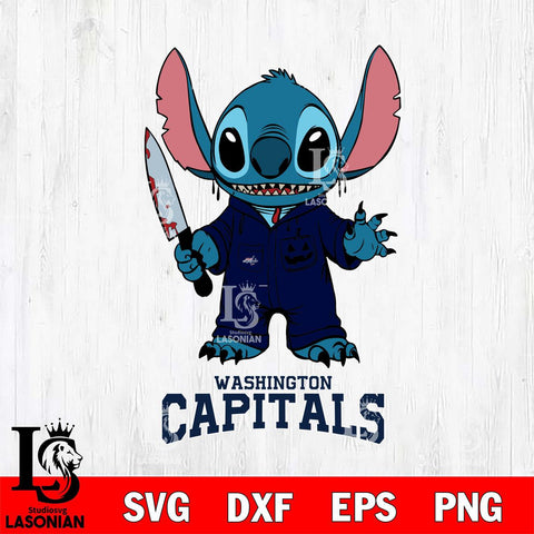 Washington Capitals Stitch Horror 2 Svg Eps Dxf Png File, NHL svg, Digital Download, Instant Download