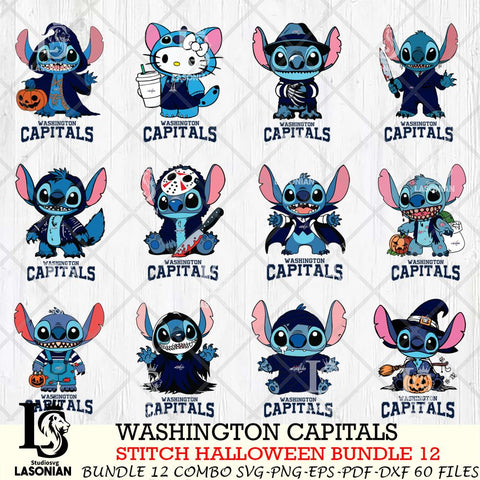 Washington Capitals Stitch Horror Bundle 12 SVG Svg Eps Dxf Png File,Bundle NHL svg, Digital Download, Instant Download