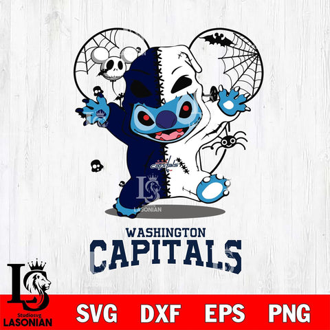 Washington Capitals Stitch Horror Halloween 2 Svg Eps Dxf Png File, Digital Download, Instant Download