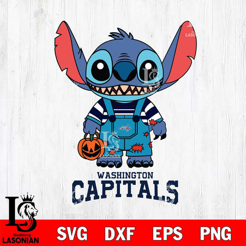 Washington Capitals Stitch Horror Halloween Svg Eps Dxf Png File, NHL svg, Digital Download, Instant Download