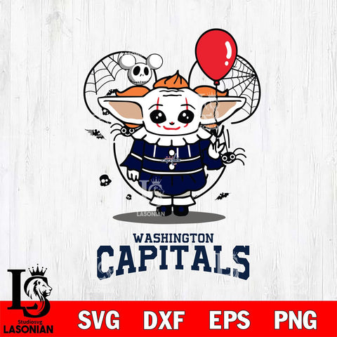 Washington Capitals Stitch Pennywise Halloween Svg Eps Dxf Png File, Digital Download, Instant Download