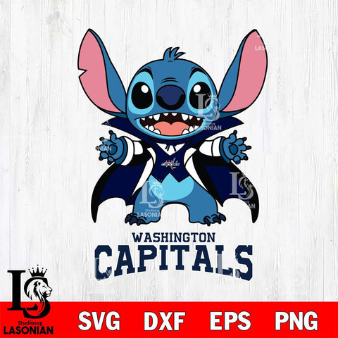 Washington Capitals Stitch Vampire halloween Svg Eps Dxf Png File, NHL svg, Digital Download, Instant Download