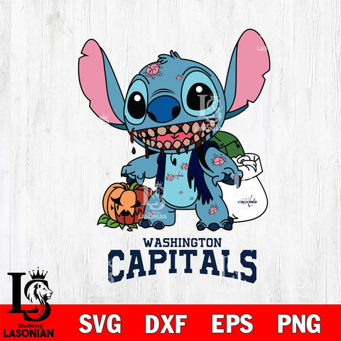 Washington Capitals Stitch Zombie Svg Eps Dxf Png File, NHL svg, Digital Download, Instant Download