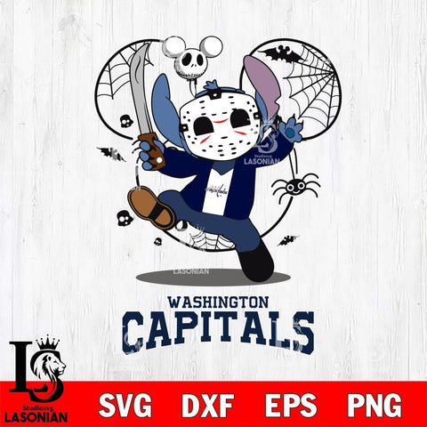 Washington Capitals Stitch jason voorhees Halloween Svg Eps Dxf Png File, Digital Download, Instant Download