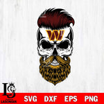 Washington Football Team Badass Beard Skull SVG