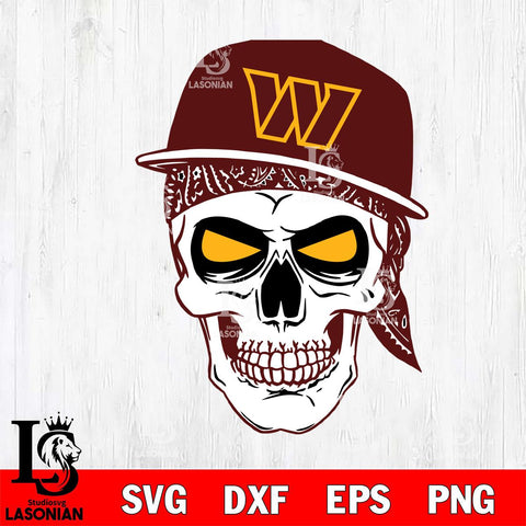 Washington Football Team Badass Hat Skull SVG