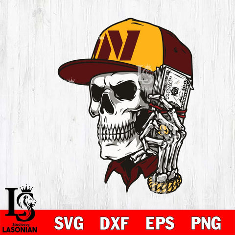 Washington Football Team Badass Man Skull SVG