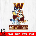 Washington Football Team Bluey & Bingo 3 Svg Eps Dxf Png File, NFL svg, Digital Download, Instant Download