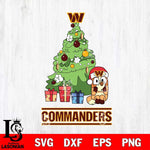 Washington Football Team Bluey Chilli Christmas Tree Svg Eps Dxf Png File, Digital Download