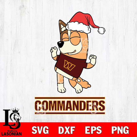 Washington Football Team Bluey Chilli Happy Christmas Svg Eps Dxf Png File, Digital Download