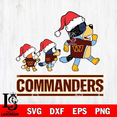 Washington Football Team Bluey Family Christmas Svg Eps Dxf Png File, Digital Download