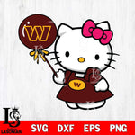 Washington Football Team Cute Hello Kitty 2 Svg Eps Dxf Png File, Digital Download, Instant Download