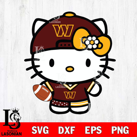 Washington Football Team Cute Hello Kitty Football 10 Svg Eps Dxf Png File, NFL svg, Digital Download, Instant Download