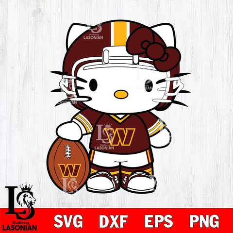 Washington Football Team Cute Hello Kitty Football 3 Svg Eps Dxf Png File, NFL svg, Digital Download, Instant Download