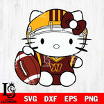 Washington Football Team Cute Hello Kitty Football 5 Svg Eps Dxf Png File, NFL svg, Digital Download, Instant Download