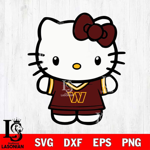 Washington Football Team Cute Hello Kitty Football 6 Svg Eps Dxf Png File, NFL svg, Digital Download, Instant Download