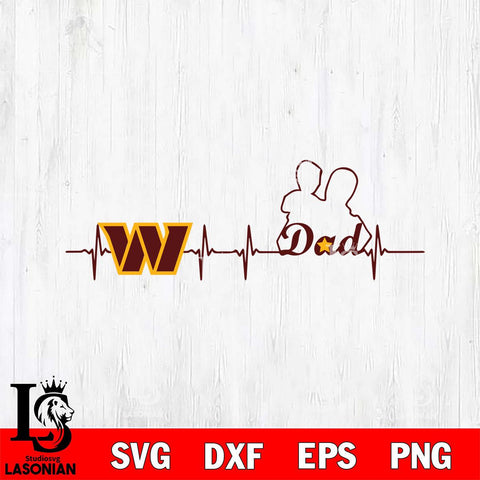 Washington Football Team Father Heart Beat Svg Eps Dxf Png File, Digital Download, Instant Download