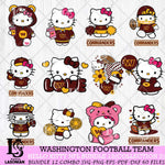 Washington Football Team Hello Kitty Bundle 12 SVG Svg Eps Dxf Png File, Digital Download, Instant Download