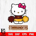 Washington Football Team Hello Kitty Cheerleader 2 Svg Eps Dxf Png File, Digital Download, Instant Download