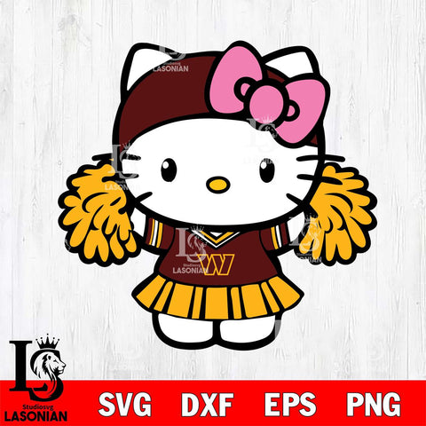 Washington Football Team Hello Kitty Cheerleader 5 Svg Eps Dxf Png File, Digital Download, Instant Download