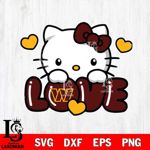 Washington Football Team Hello Kitty Love Svg Eps Dxf Png File, Digital Download, Instant Download