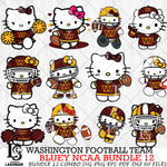 Washington Football Team Hello Kitty NFL Bundle 12 Svg Eps Dxf Png File, Digital Download, Instant Download