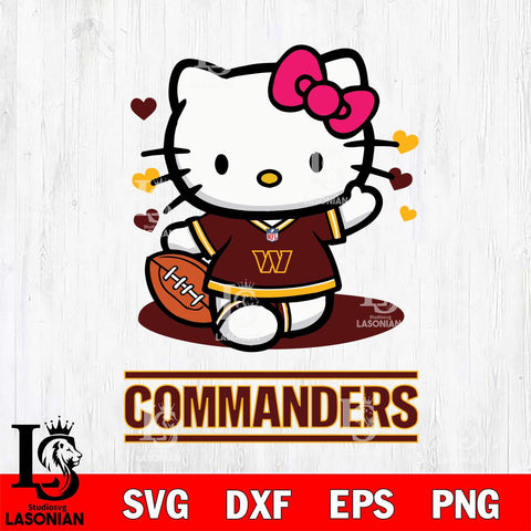 Washington Football Team Hello Kitty Nfl 3 Svg Eps Dxf Png File, Digital Download, Instant Download