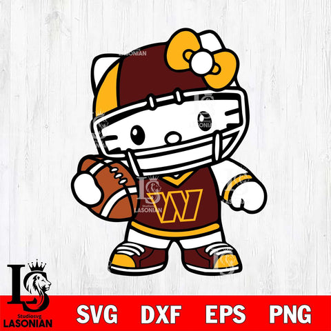 Washington Football Team Hello Kitty sport 2 Svg Eps Dxf Png File, Digital Download, Instant Download