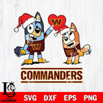 Washington Football Team Love Bluey Christmas Svg Eps Dxf Png File, Digital Download