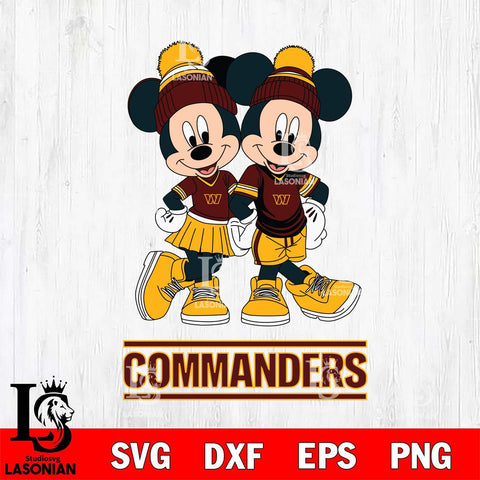 Washington Football Team Mickey And Minnie Mouse Football Svg Eps Dxf Png File, Bundle NFl svg , File Cut , Digital Download , Instant Download, Laser Cut Svg Files