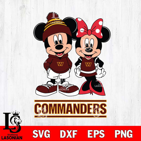 Washington Football Team Mickey Minnie Mouse Cute Football Svg Eps Dxf Png File, Bundle NFl svg , File Cut , Digital Download , Instant Download, Laser Cut Svg Files