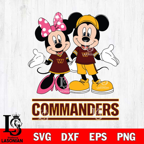 Washington Football Team Mickey Minnie Mouse Sport Svg Eps Dxf Png File, Bundle NFl svg , File Cut , Digital Download , Instant Download, Laser Cut Svg Files