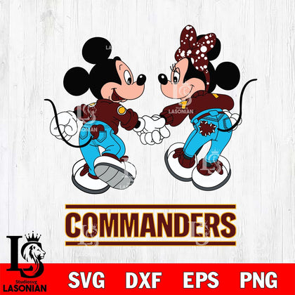 Washington Football Team Mickey Minnie Valentine Rugby Svg Eps Dxf Png File, Digital Download ,Instant Download, Cricut File