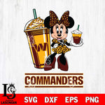 Washington Football Team Minnie Mouse Fan And Coffee Svg Eps Dxf Png File, Digital Download, Instant Download