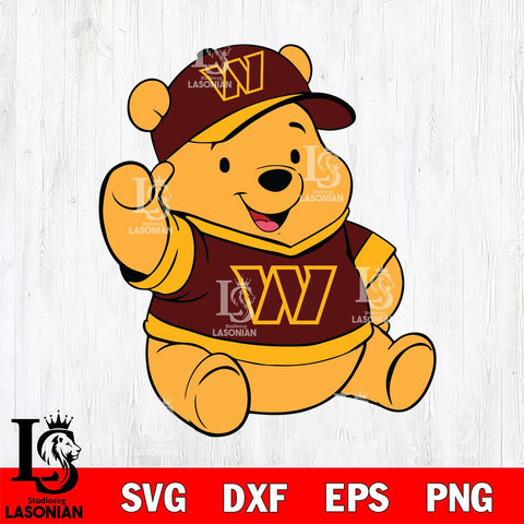 Washington Football Team Pooh Bear Svg Eps Dxf Png File, Digital Download, Instant Download