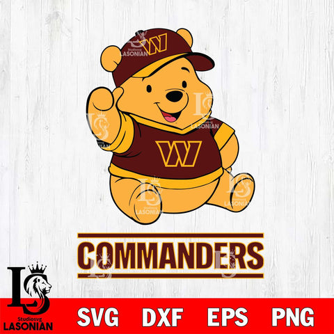 Washington Football Team Pooh Bear Disney, Svg Eps Dxf Png File, Digital Download