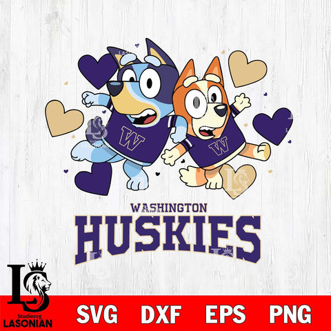 Washington Huskies Bluey & Bingo 10 Svg Eps Dxf Png File, NCAA svg, Digital Download, Instant Download