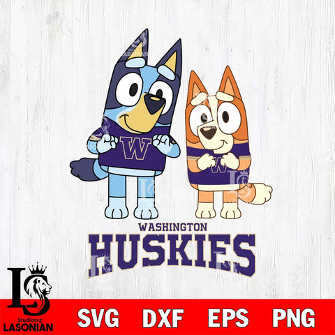 Washington Huskies Bluey & Bingo 6 Svg Eps Dxf Png File, NCAA svg, Digital Download, Instant Download