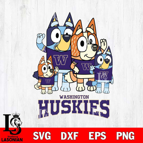 Washington Huskies Bluey & Bingo 7 Svg Eps Dxf Png File, NCAA svg, Digital Download, Instant Download