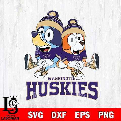 Washington Huskies Bluey & Bingo 8 Svg Eps Dxf Png File, NCAA svg, Digital Download, Instant Download