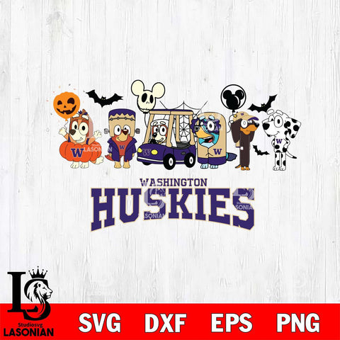 Washington Huskies Bluey Halloween Svg Eps Dxf Png File, Digital Download, Instant Download