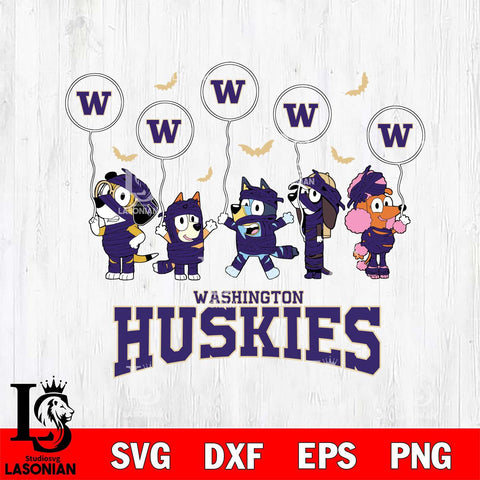 Washington Huskies Bluey Halloween Spooky Svg Eps Dxf Png File, Digital Download, Instant Download