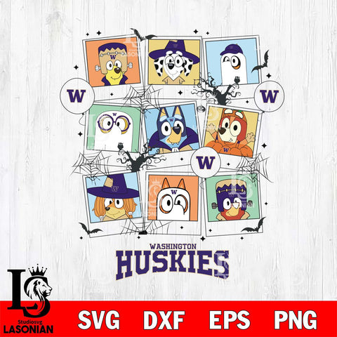 Washington Huskies Bluey Halloween Sport Svg Eps Dxf Png File, Digital Download, Instant Download