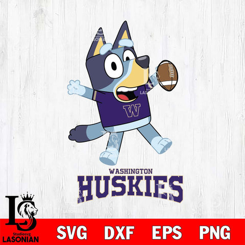 Washington Huskies Bluey Sport Football Svg Eps Dxf Png File,NCAA Svg Files,Bluey svg ,Digital Download ,Instant Download, Cricut File