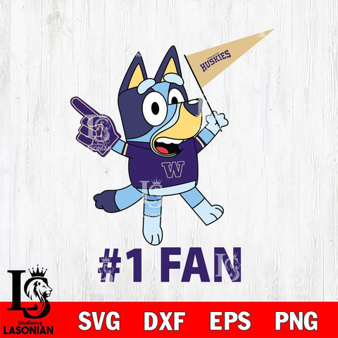 Washington Huskies Bluey #1 Fan Svg Eps Dxf Png File,NCAA Svg Files,Bluey svg ,Digital Download ,Instant Download, Cricut File