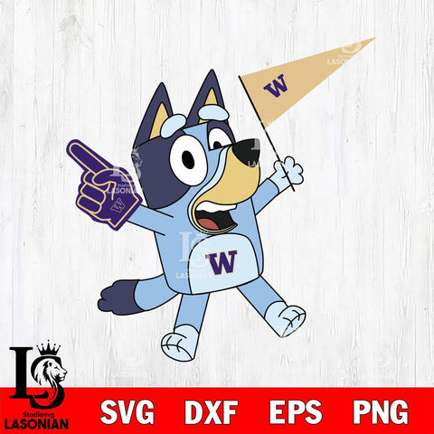 Washington Huskies Bluey flag Svg Eps Dxf Png File, Digital Download, Instant Download